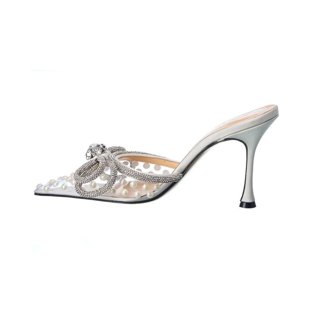 Mach & Mach Double Bow Pearl Leather & Vinyl Pump - Picture 2 of 5